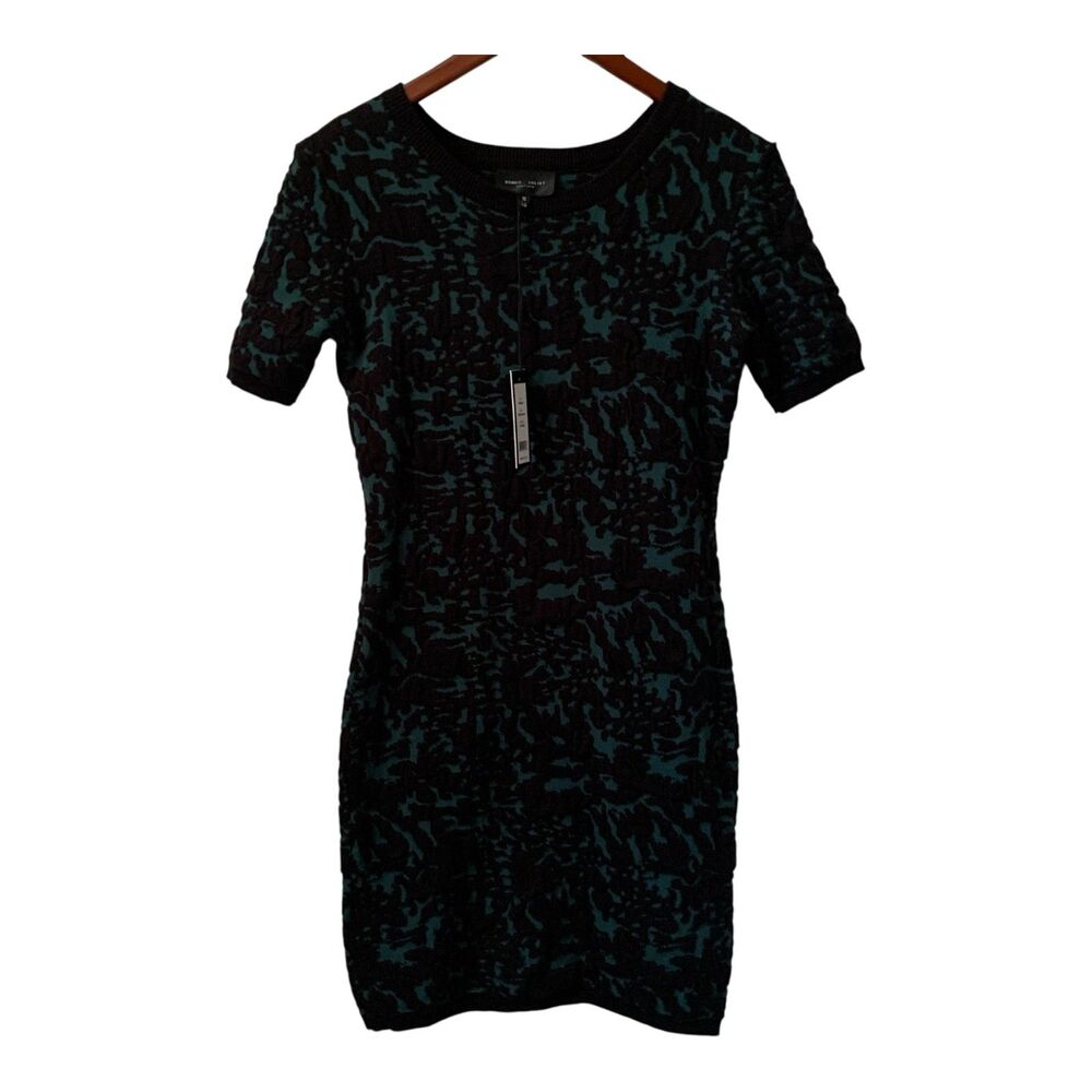 Romeo & Juliet Couture Dress MEDIUM Black Green Fitted Lace Coquette New w/ Tags